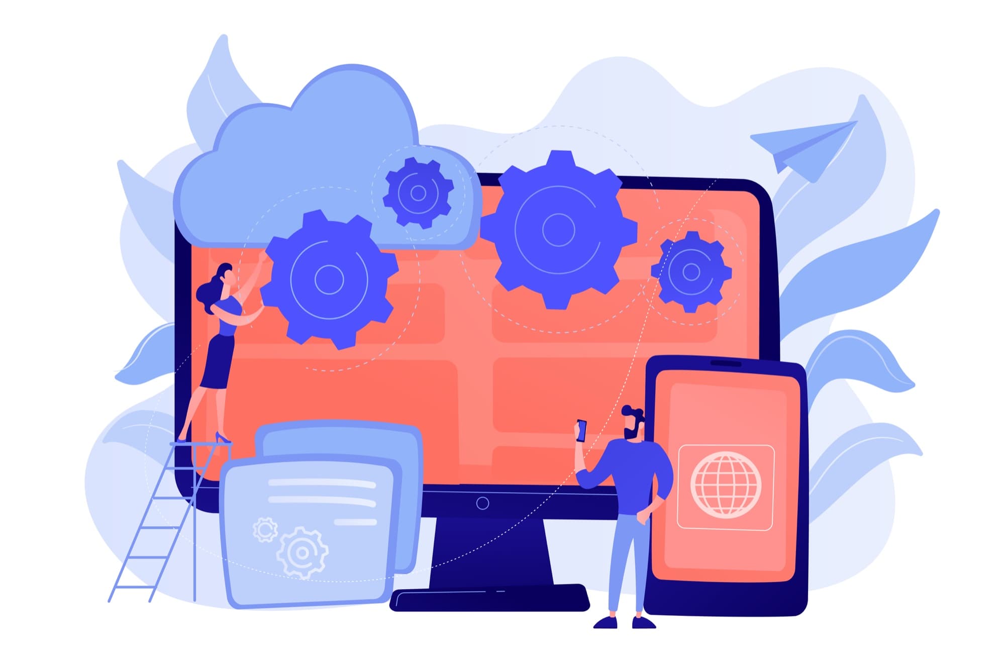 Ilustração de desenvolvimento de plataforma digital
